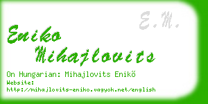 eniko mihajlovits business card